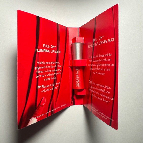 Buxom Full On Plumping Matte Lip Color Drop Some $ Red Lip Plumper .05 oz Mini - Picture 4 of 6